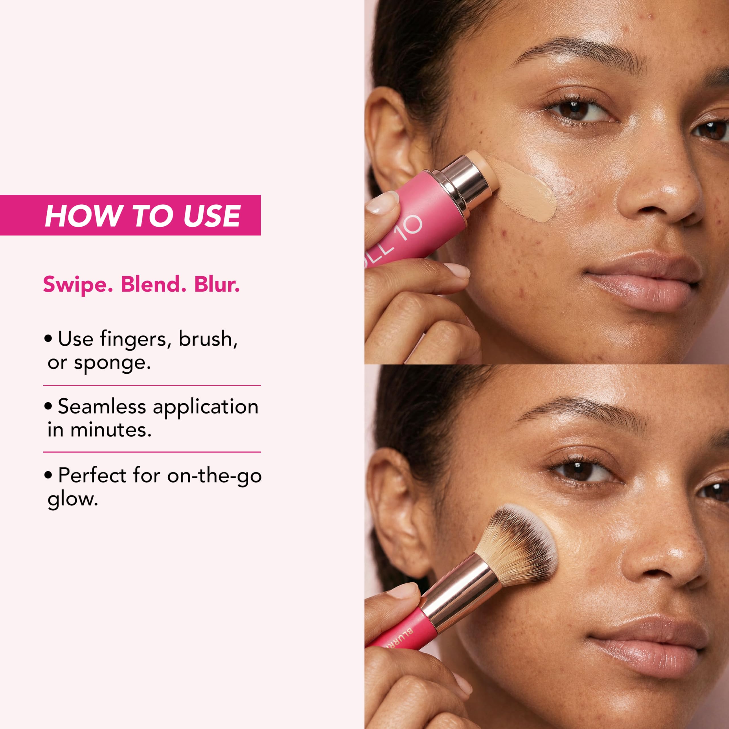 DOLL 10 blurring brush detail highlighting bristles for seamless blending