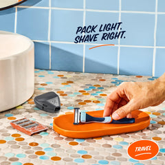 Dollar Shave Club four-blade cartridge detail for smooth, quick shaves