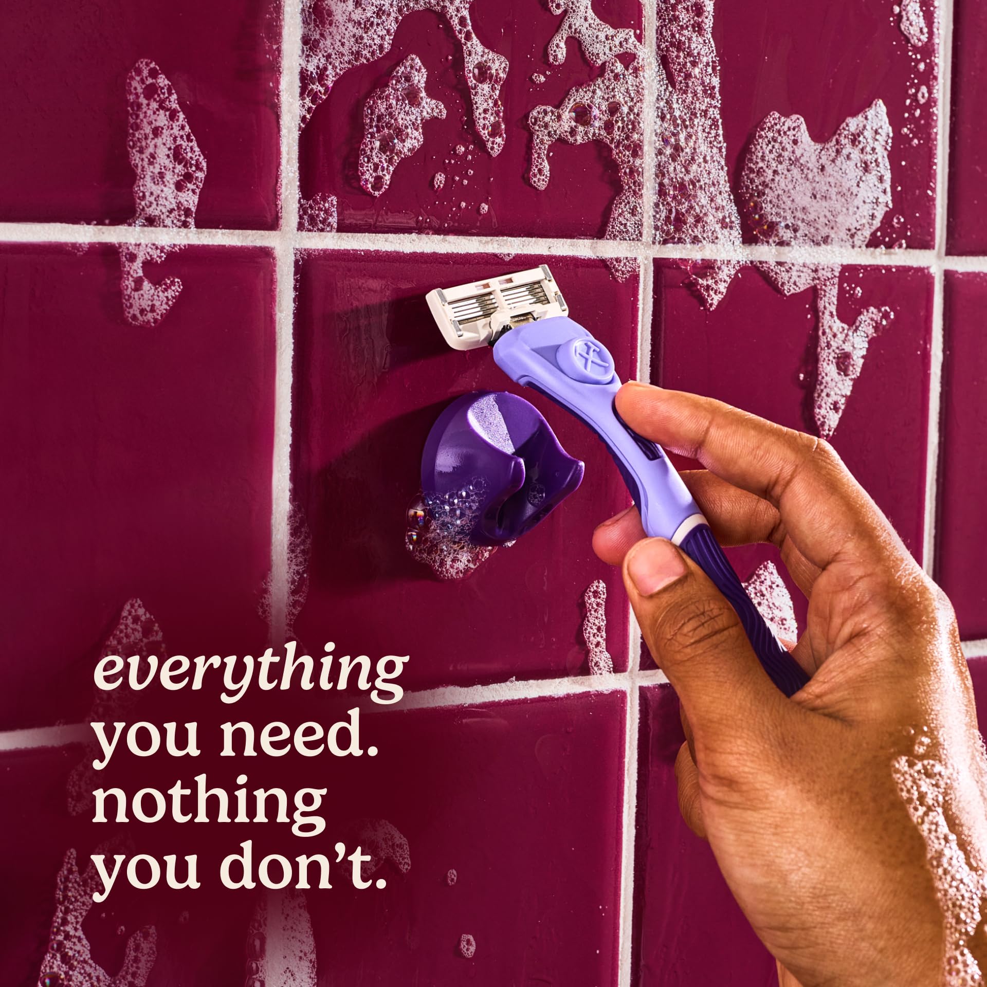Dollar Shave Club handle grip texture closeup offering non-slip control in wet hands
