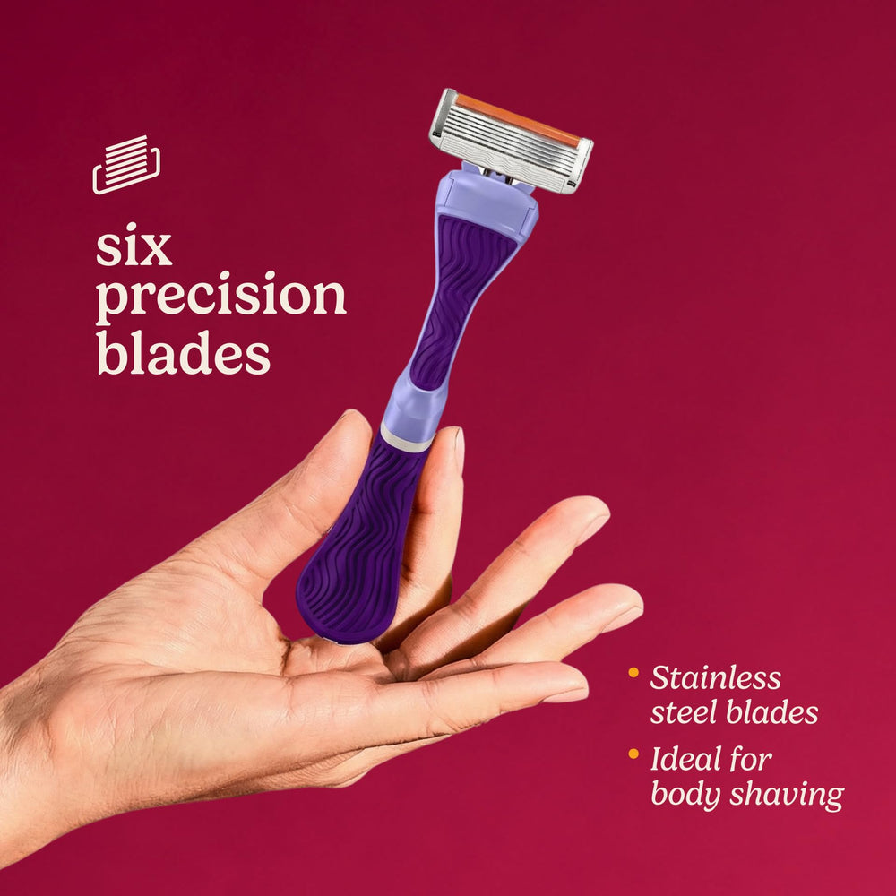 Dollar Shave Club unboxed kit with refills showing complete starter shave set