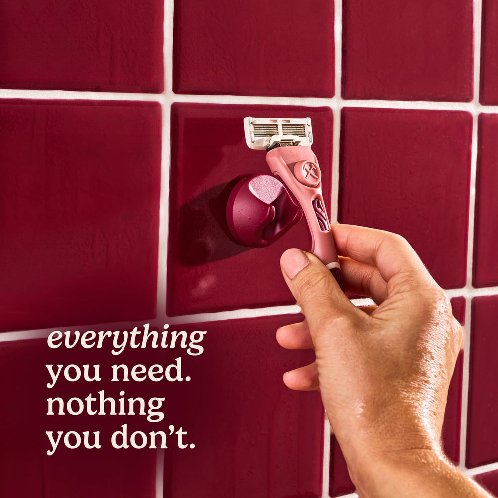 Dollar Shave Club lifestyle setup in bathroom for a streamlined routine
