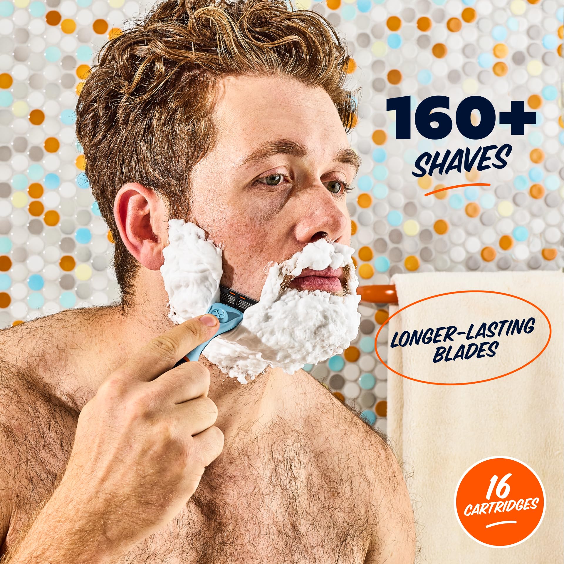 Dollar Shave Club JUICY lubricant strip detail for smoother glide