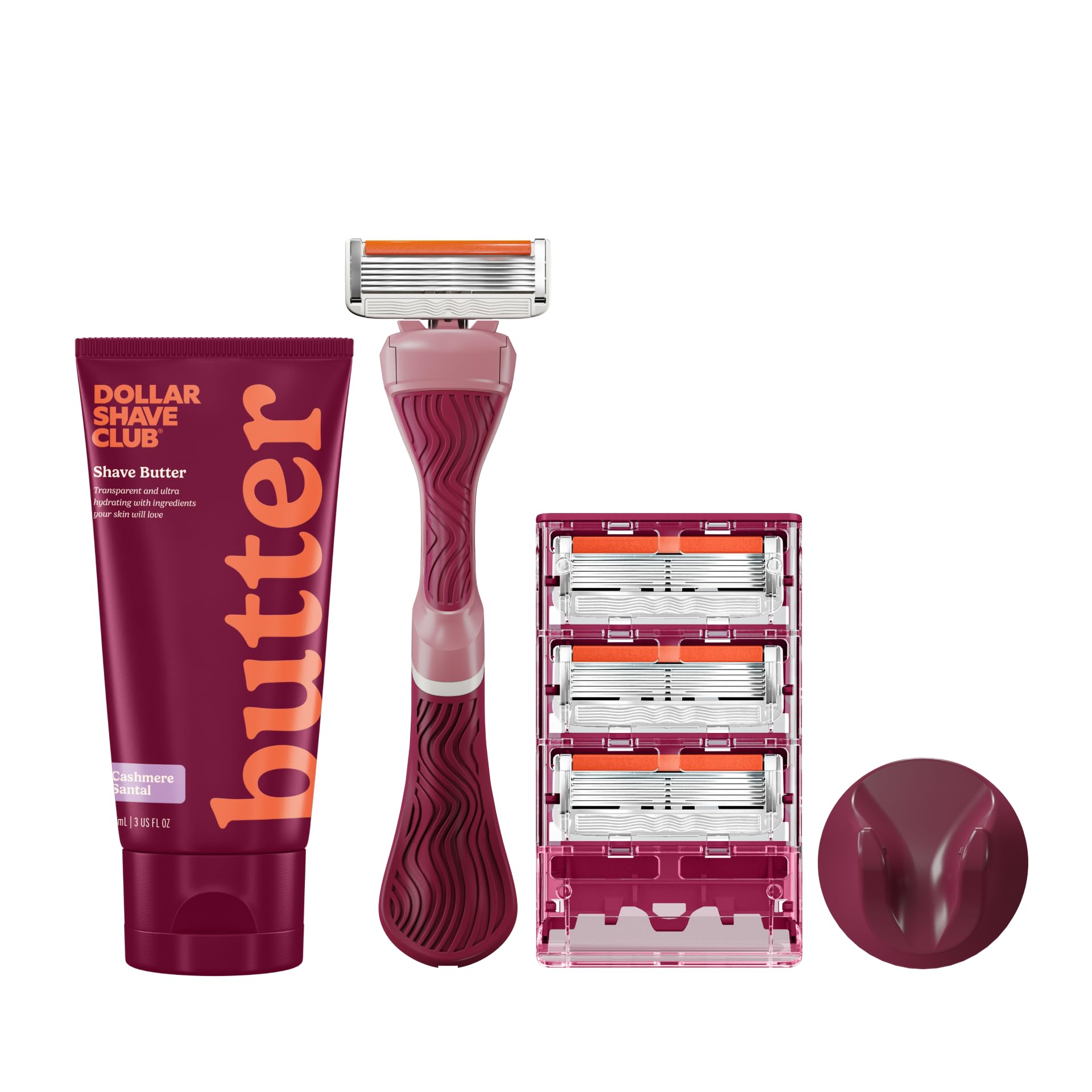 Dollar Shave Club front packaging showing kit contents and benefits
