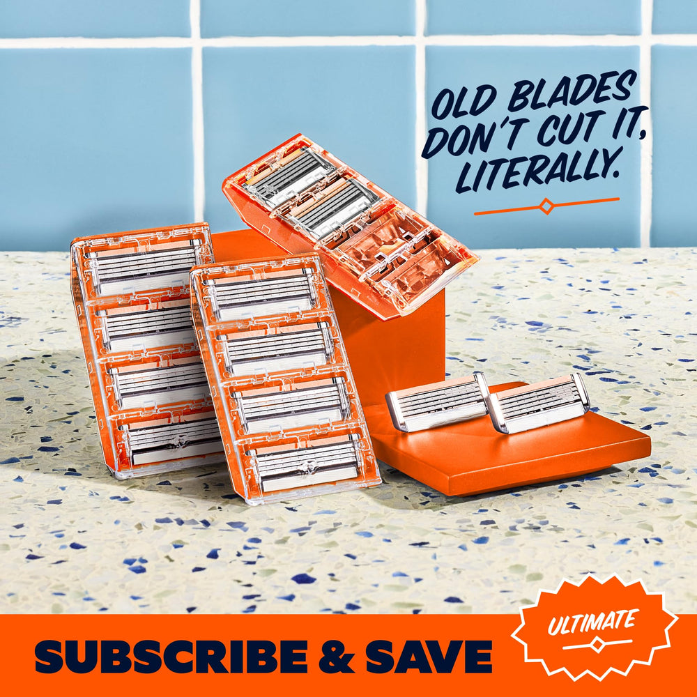 Dollar Shave Club full kit packaged with 16 refills illustrating bulk value
