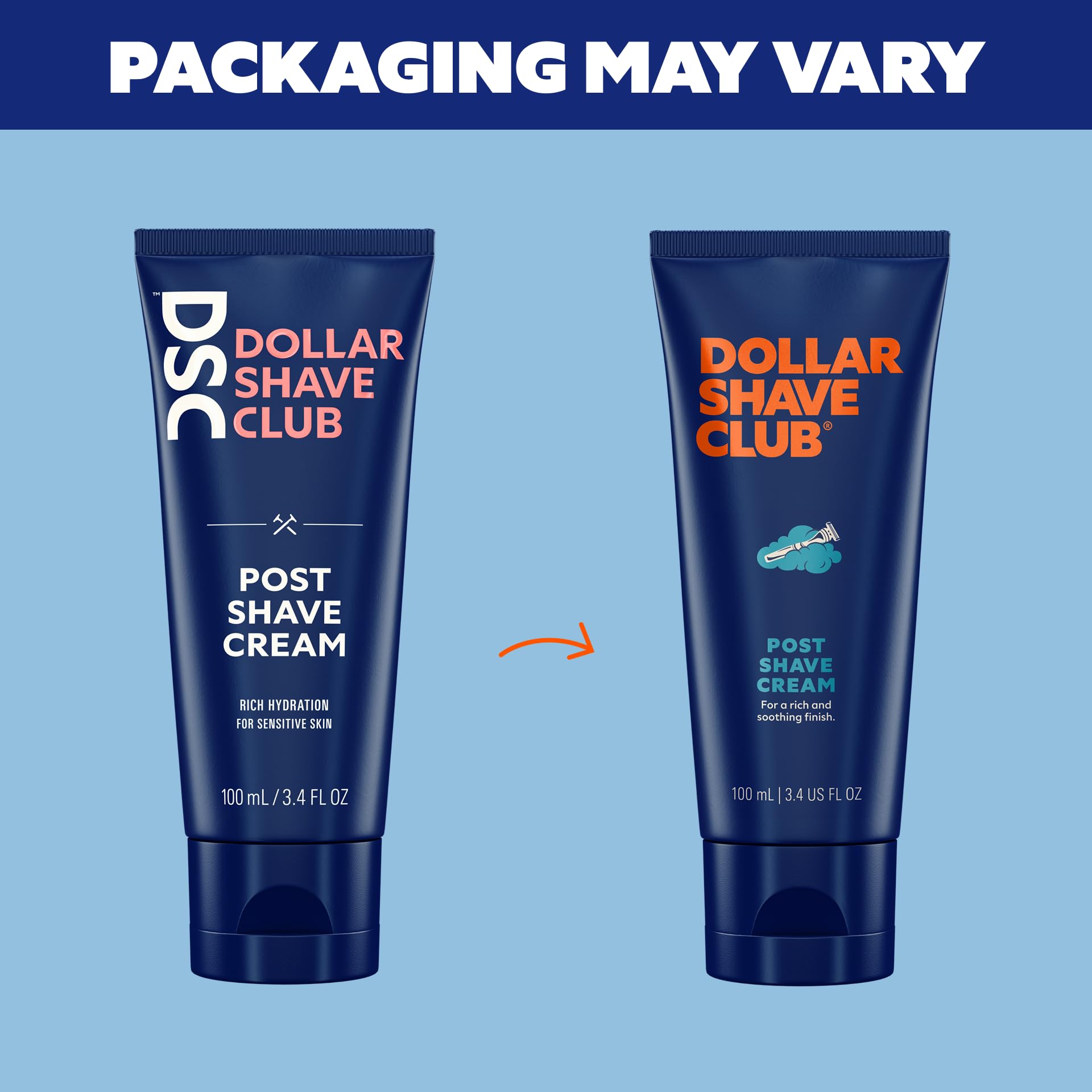 Dollar Shave Club tube on bathroom shelf during routine, convenient daily care