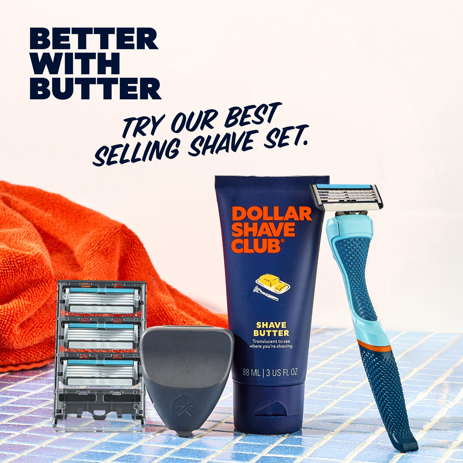 Dollar Shave Club label close-up highlighting ingredient and usage instructions