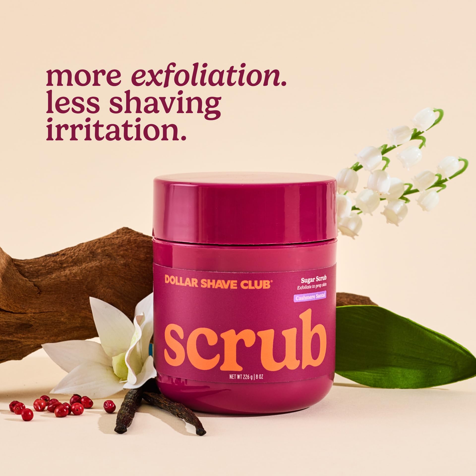 Dollar Shave Club sugar scrub texture in bowl exfoliates and hydrates