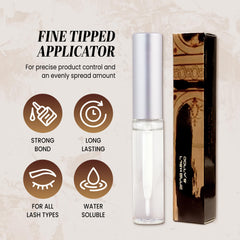 Dolly's Lash glue drop texture close-up illustrating smooth, consistent viscosity