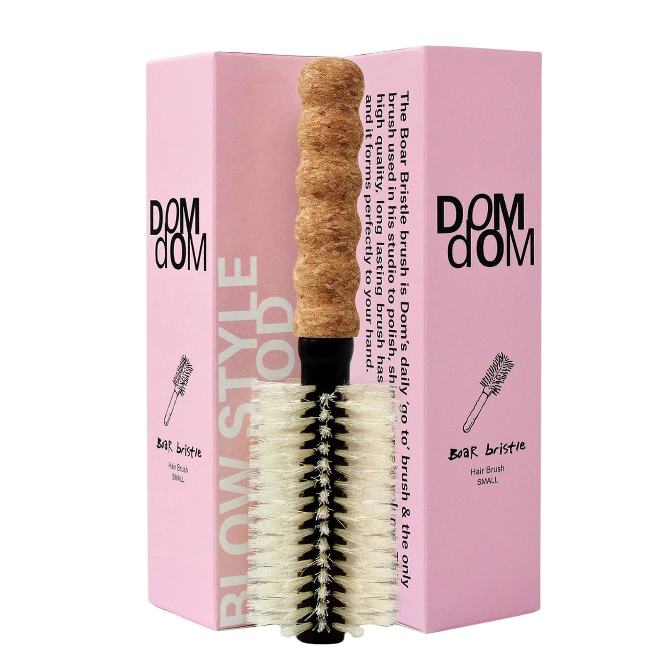 Dom Dom front view of round brush showing barrel and handle for precise styling