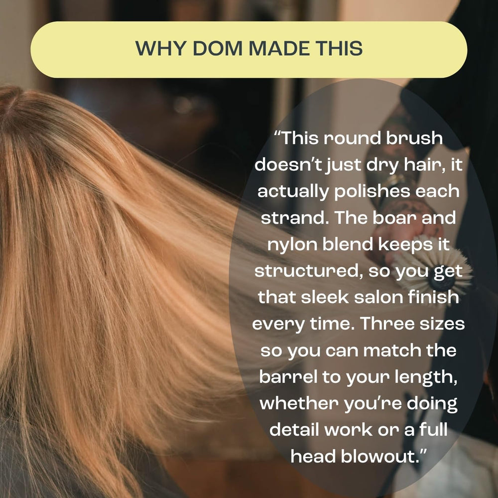 Dom Dom lifestyle shot on vanity showing convenient everyday styling tool