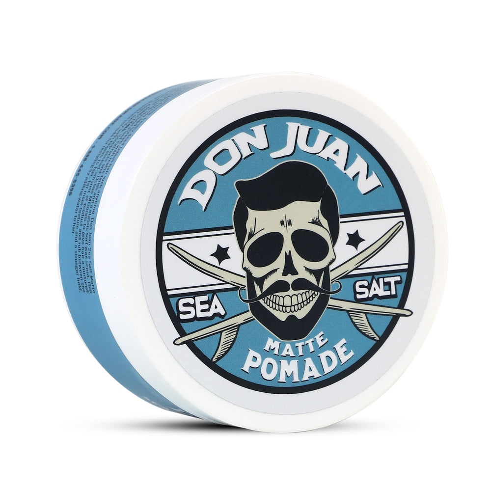 Don Juan front packaging showing matte pomade benefits