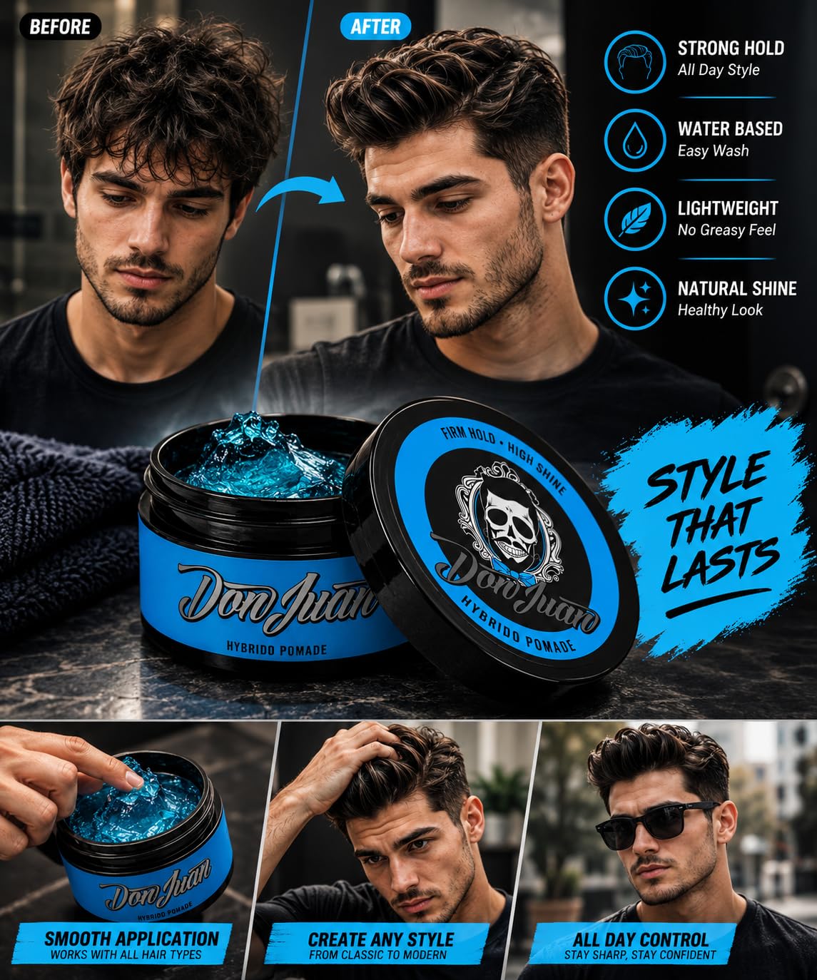 Don Juan open jar showing creamy texture and easy-to-work formula