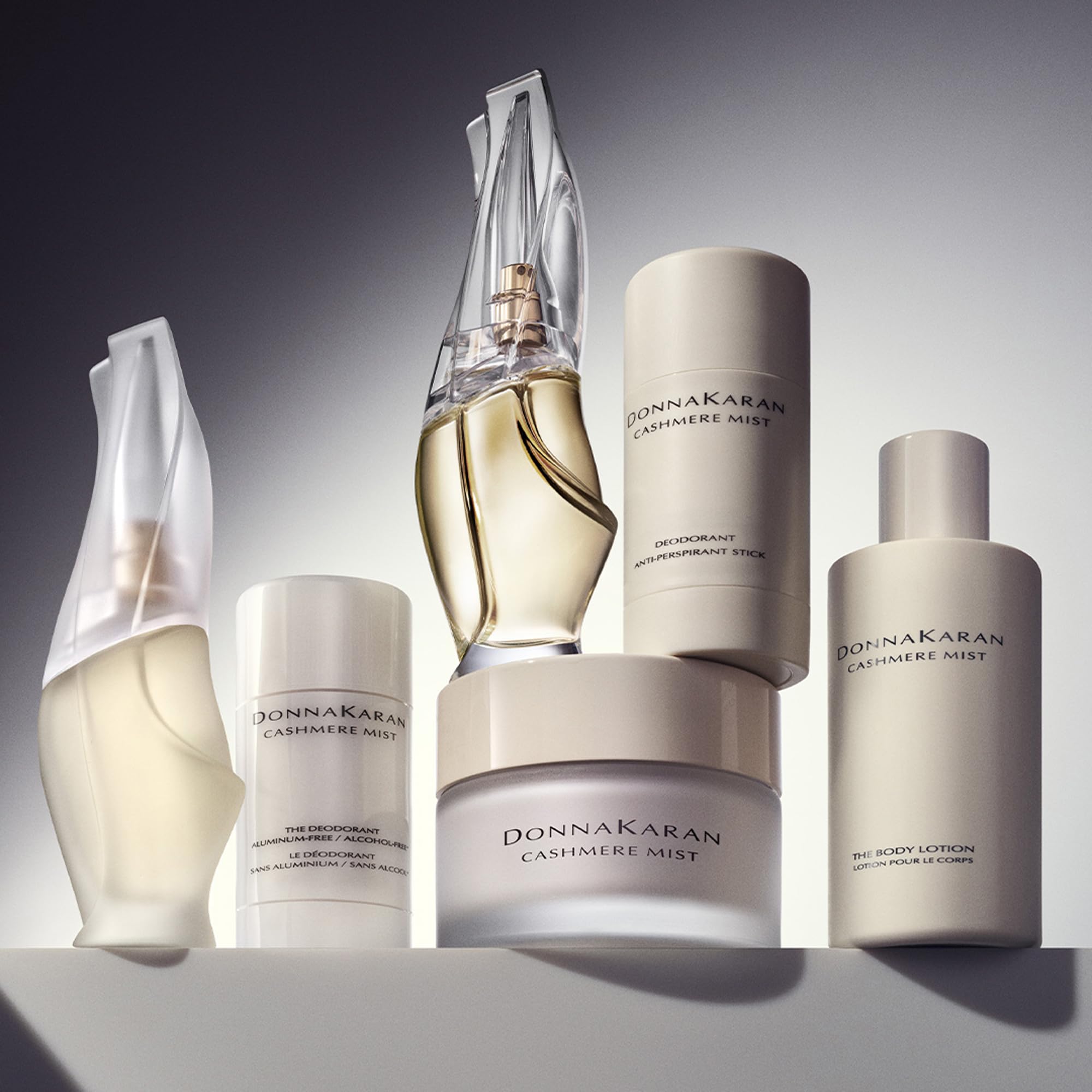 Donna Karan Cashmere Mist lifestyle shot on vanity for gifting appeal