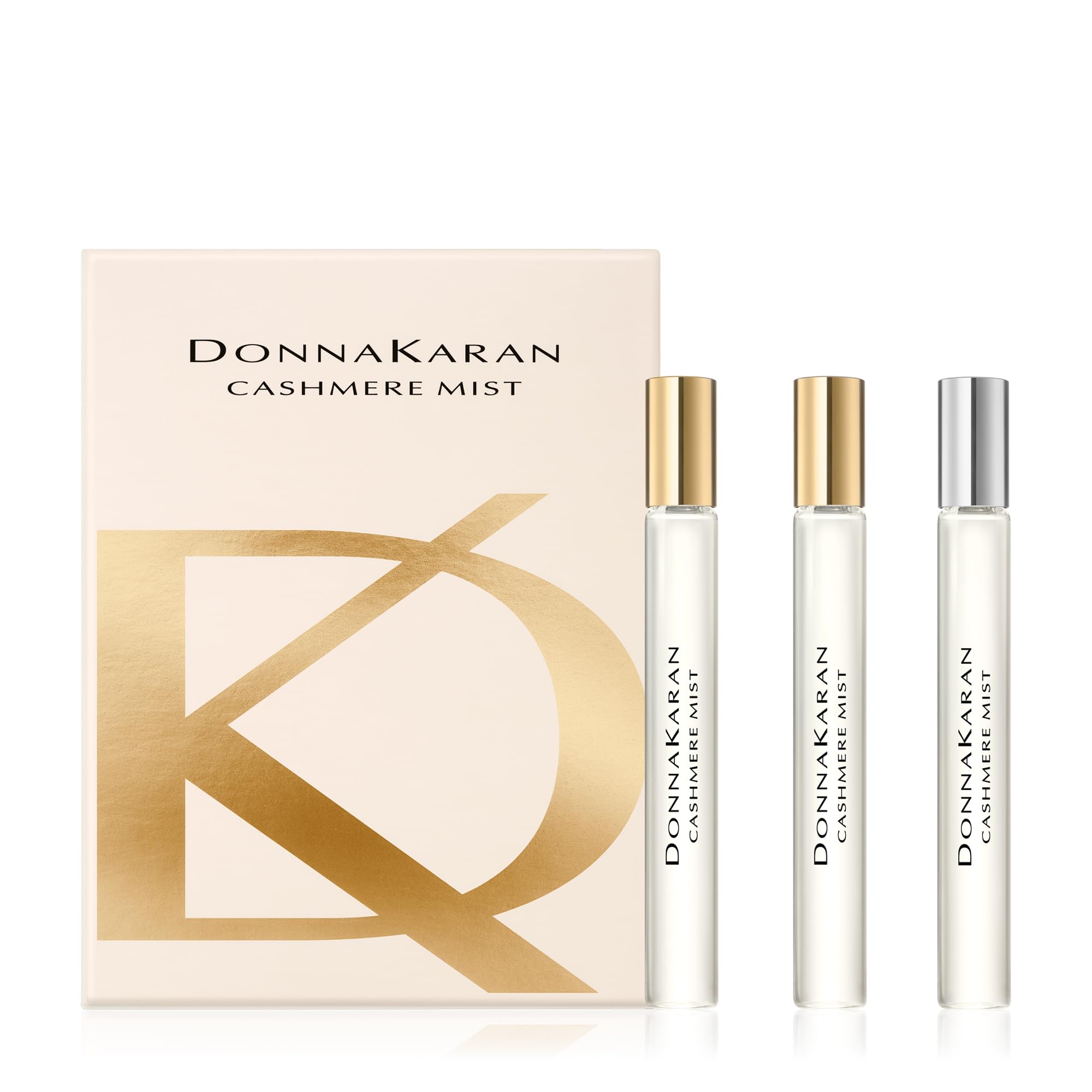 Donna Karan Cashmere Mist front view showing trio and elegant presentation