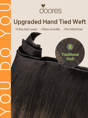 DOORES close-up of ultra-thin weft edge demonstrating invisible lay