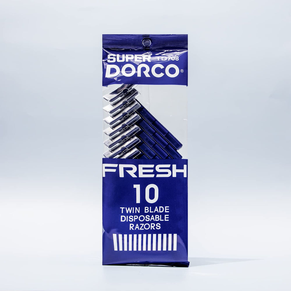 DORCO close-up twin blade detail for a precise quick shave