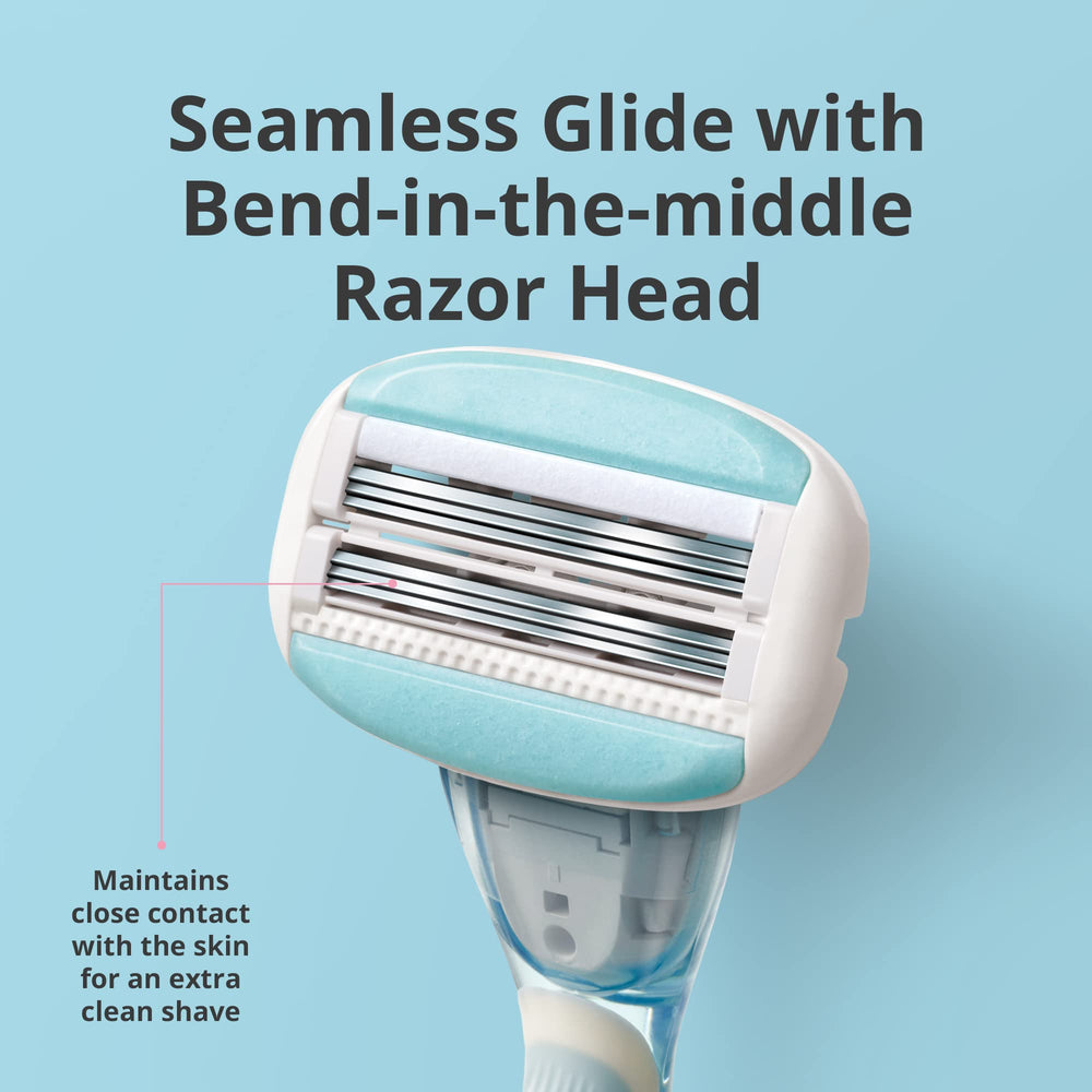 DORCO eve close-up of six curved blades highlighting smooth shave benefit