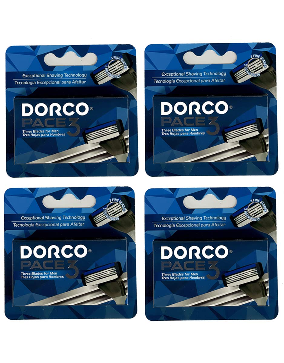 DORCO Pace 3 front packaging showing 16 cartridges, highlights value
