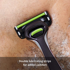 DORCO blade-edge detail illustrating MicroSpan spacing for reduced skin bulging