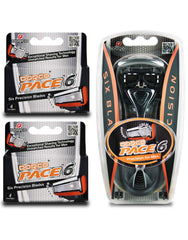 DORCO Pace 6 front packaging showing value pack and benefits