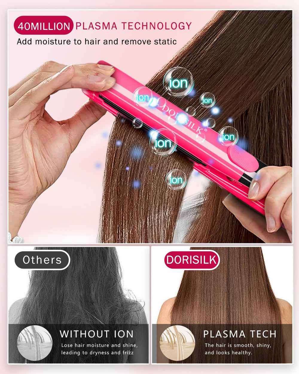 DORISILK creating salon curls demonstrating versatile 2-in-1 styling