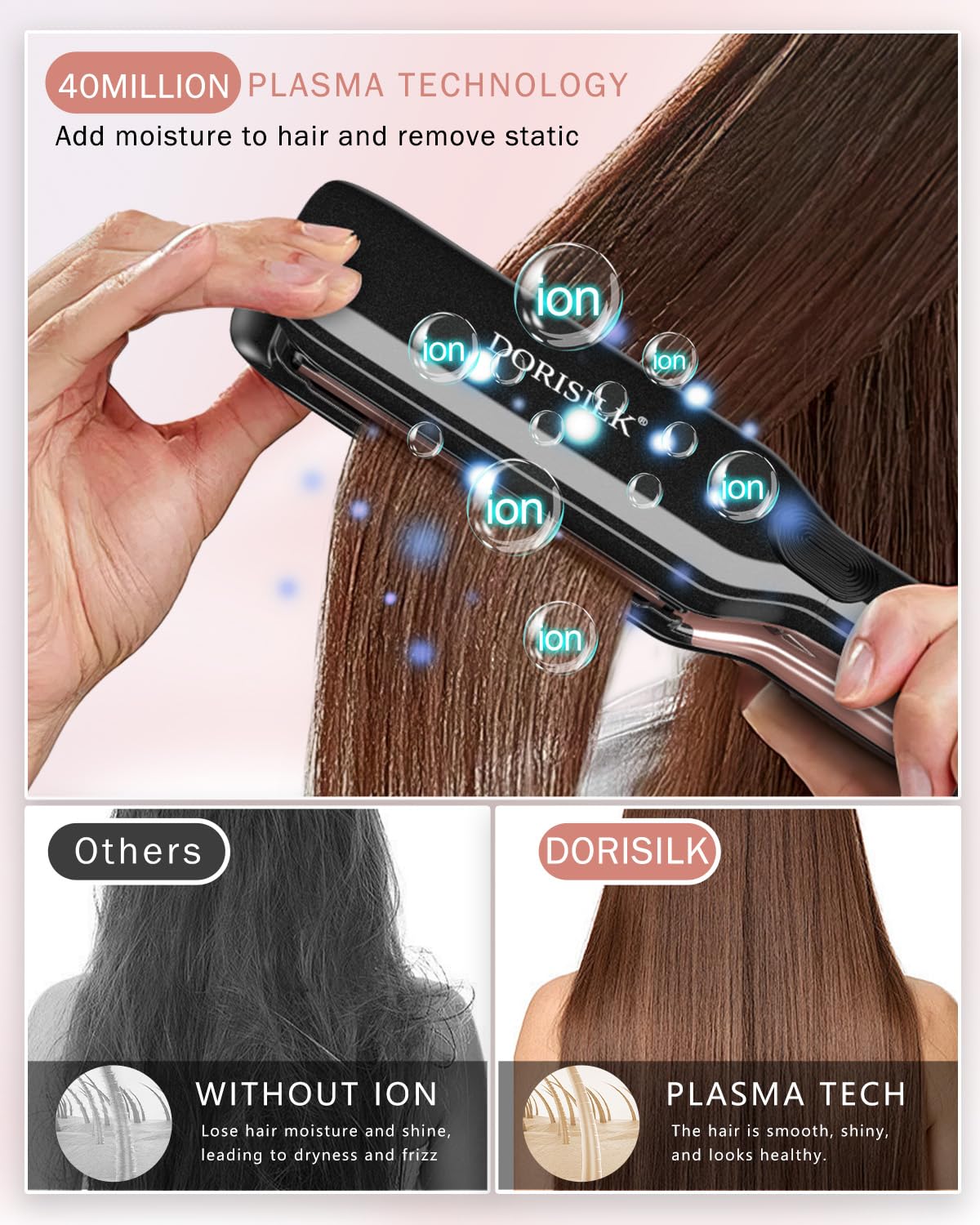 DORISILK creating curls demonstrating 2-in-1 versatility benefit