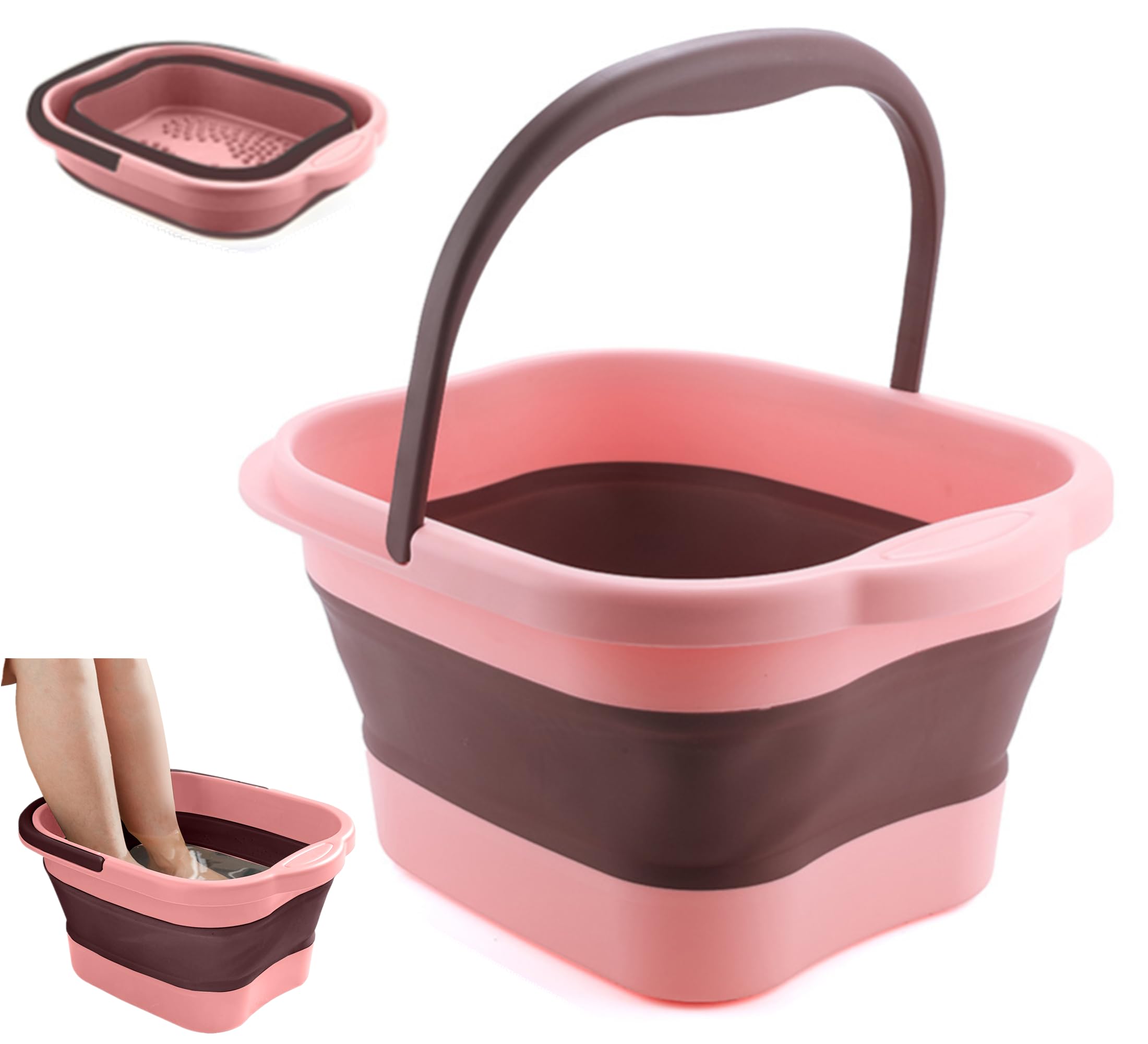 DoroSun foot spa front view showing compact design and pink color, perfect for home use