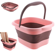 DoroSun foot spa front view showing compact design and pink color, perfect for home use