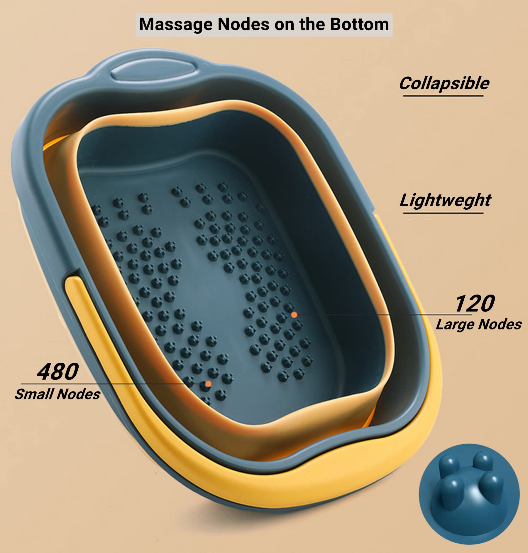 DoroSun foot spa in use with feet inside for a relaxing soak and gentle stimulation