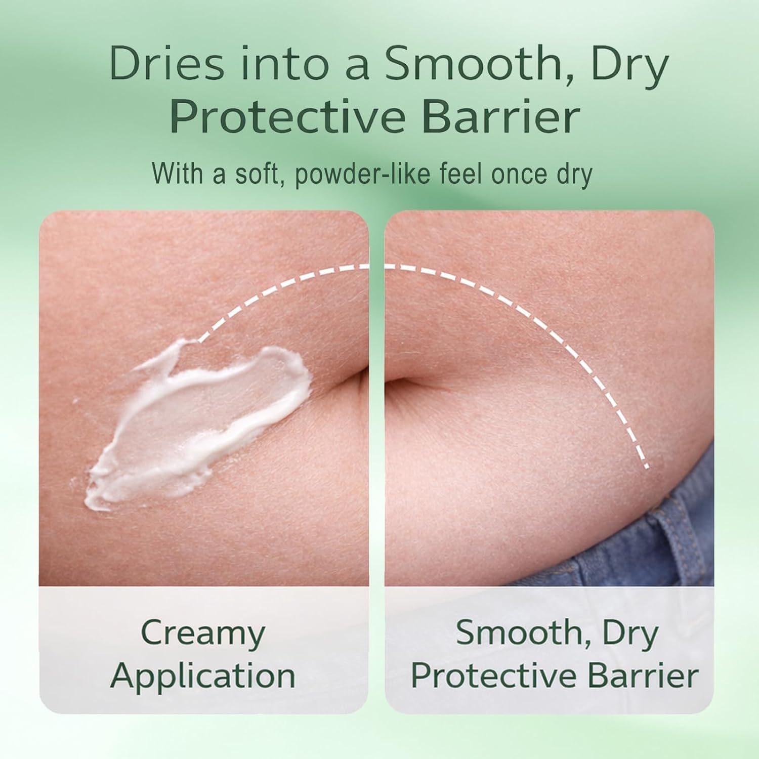 Dosoecse applied under breast demonstrating protective barrier and comfort