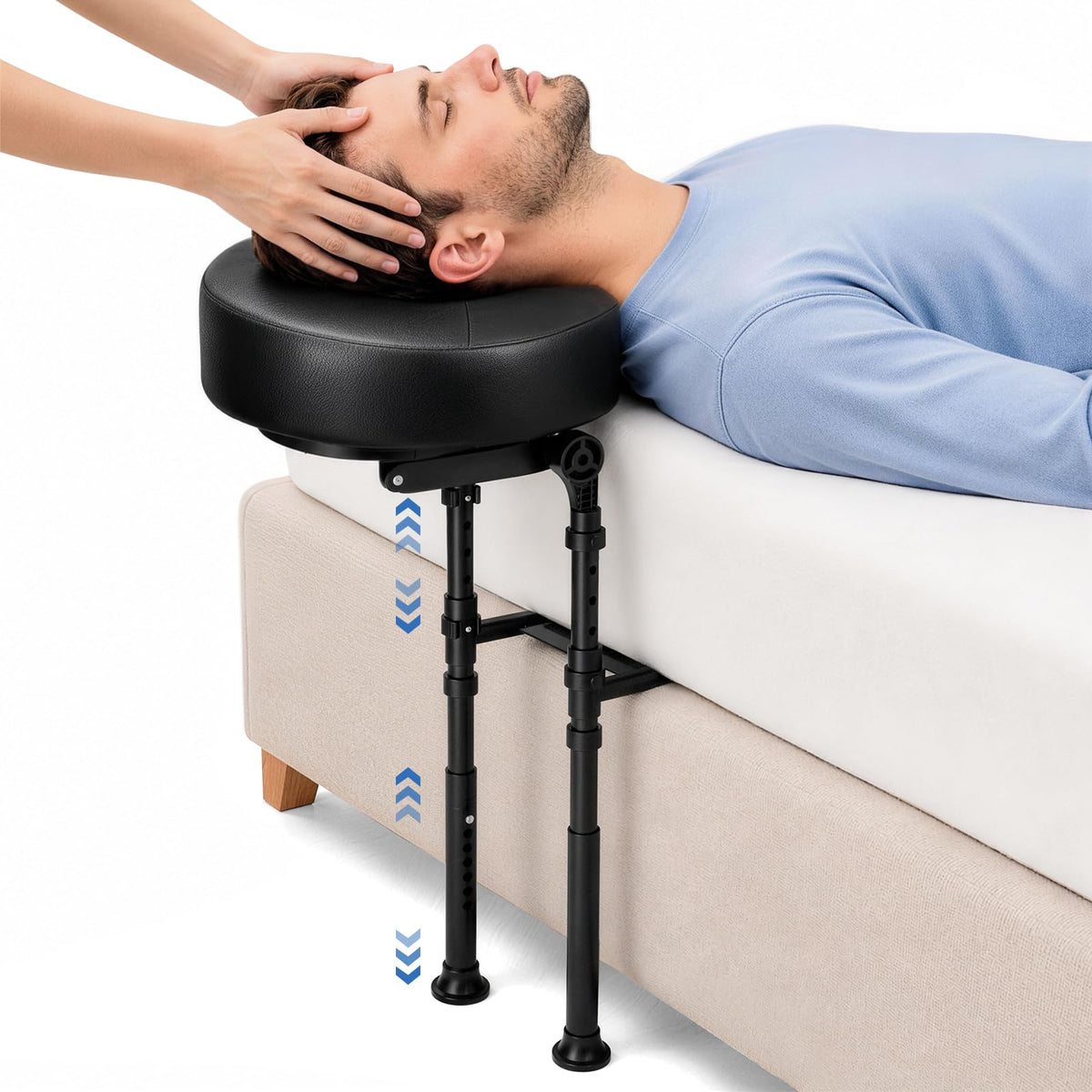 Dotday front view of headrest showing stable support and accessibility