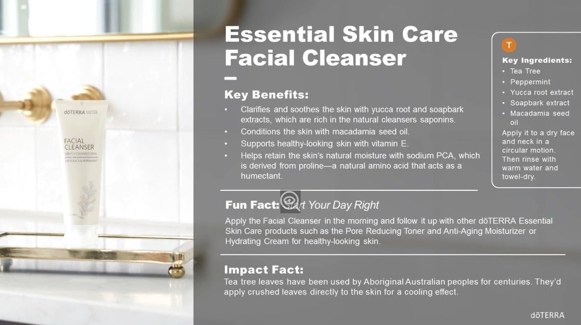 doTERRA facial cleanser pump detail for precise, mess-free dispensing