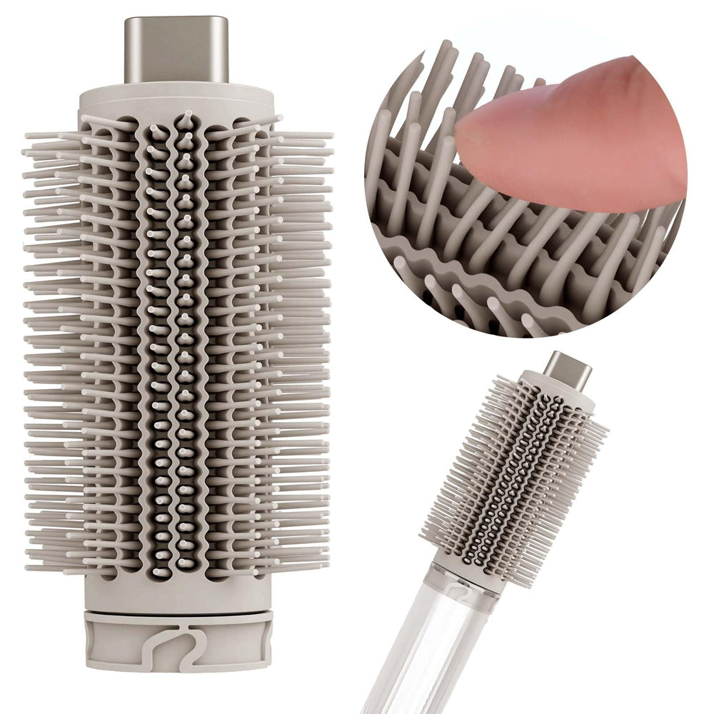 Dotspun front view showing compact small round brush, ideal for precise styling
