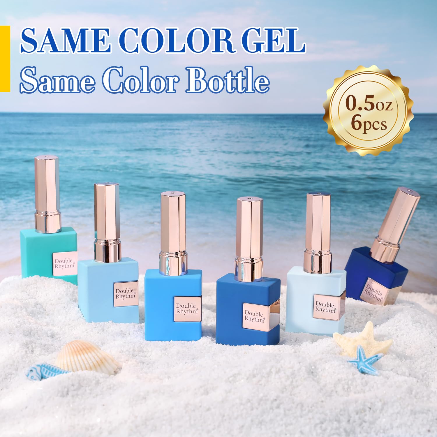 Double Rhythm six bottles lined up to show 15 ml scale and value