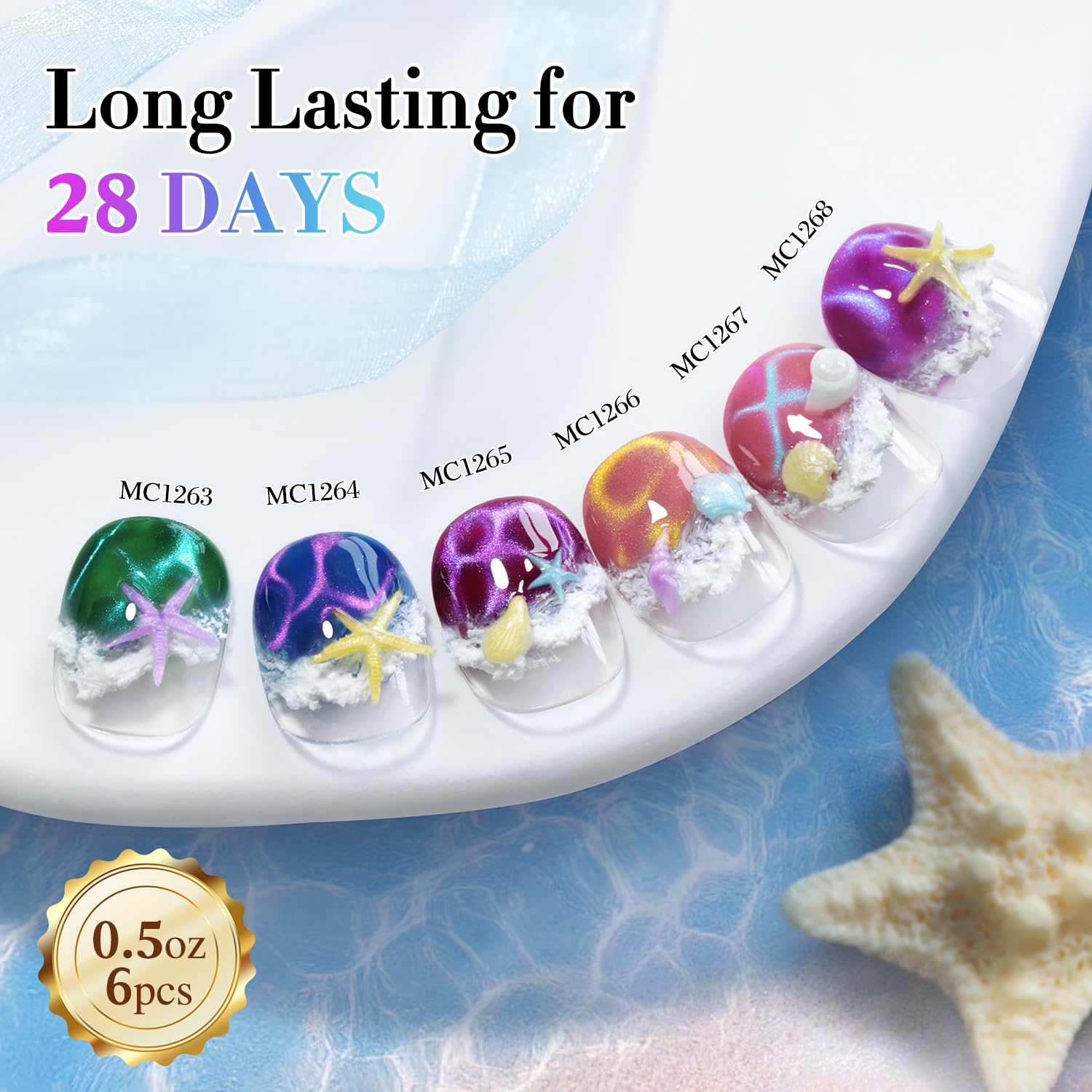 Double Rhythm manicure on styled hands highlighting salon-quality reflective finish