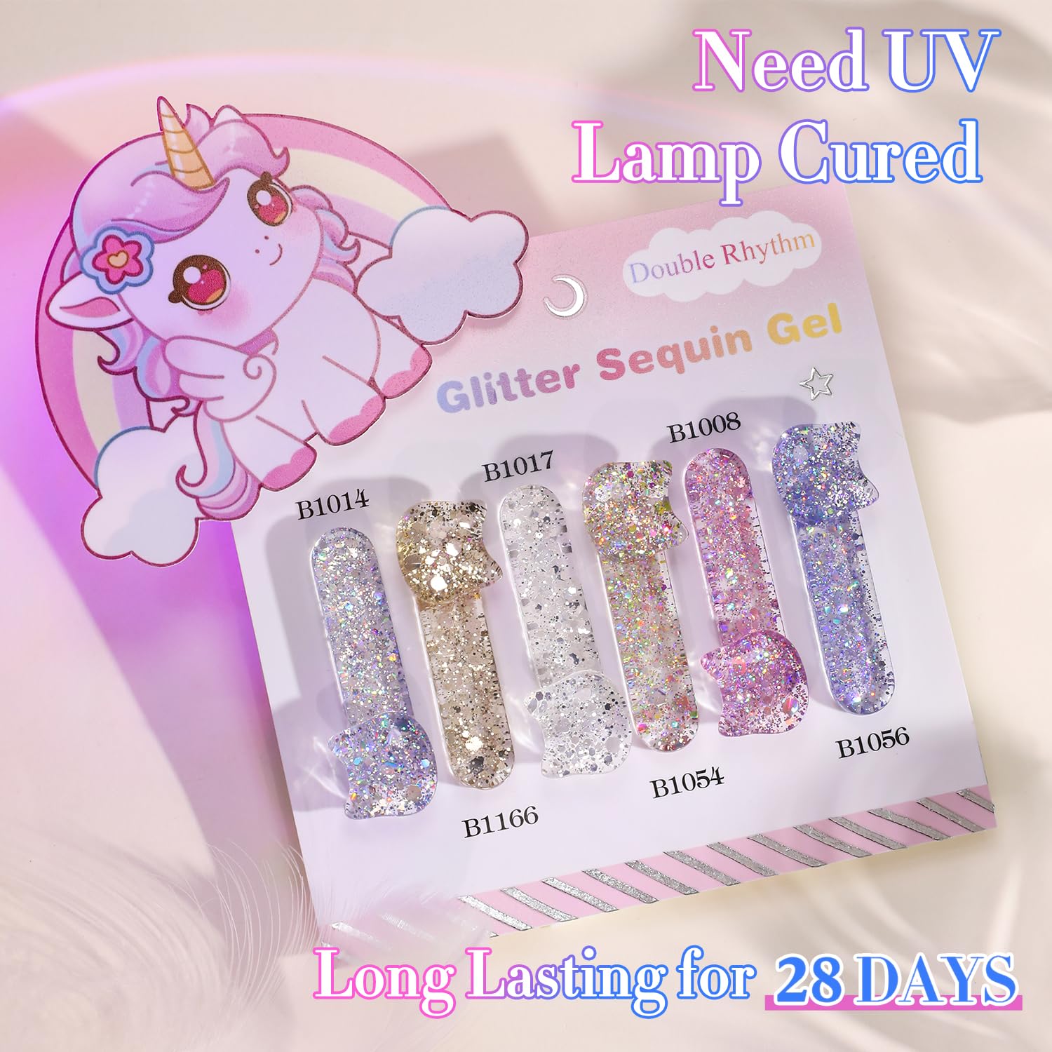 Double Rhythm nail polish being cured under LED lamp at home, convenient salon results benefit