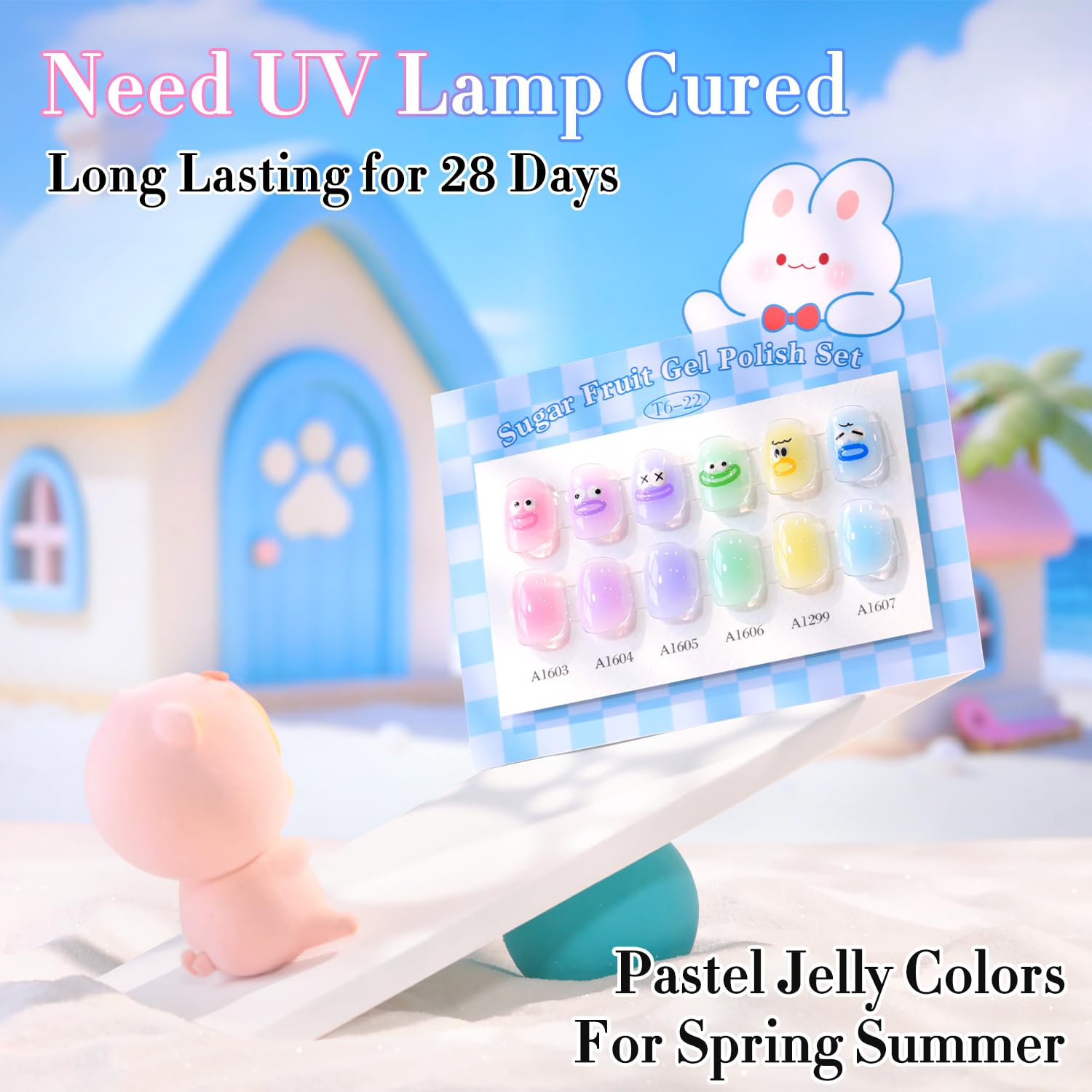 Double Rhythm polish curing under LED lamp illustrating quick drying benefit