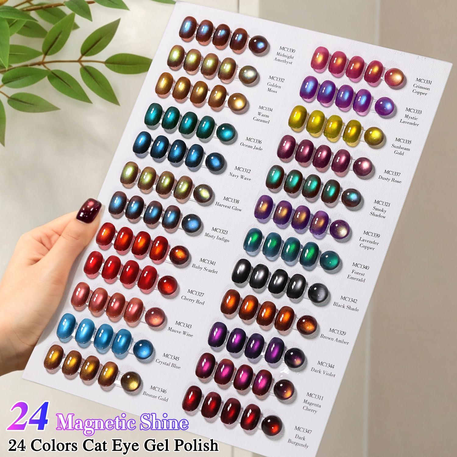 Double Rhythm in-use magnet creating cat-eye shimmer for striking nails