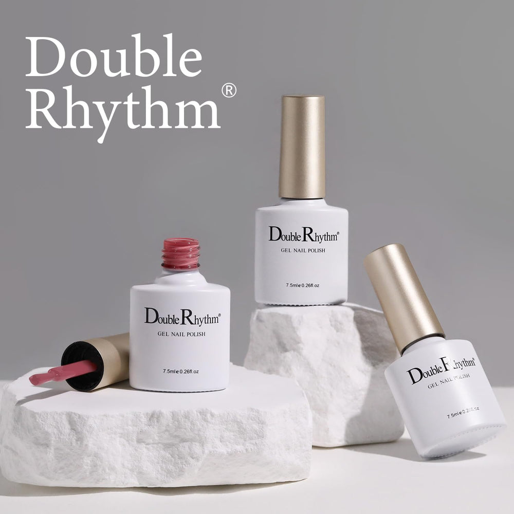 Double Rhythm lifestyle tabletop manicure scene showing kit used for home nail art
