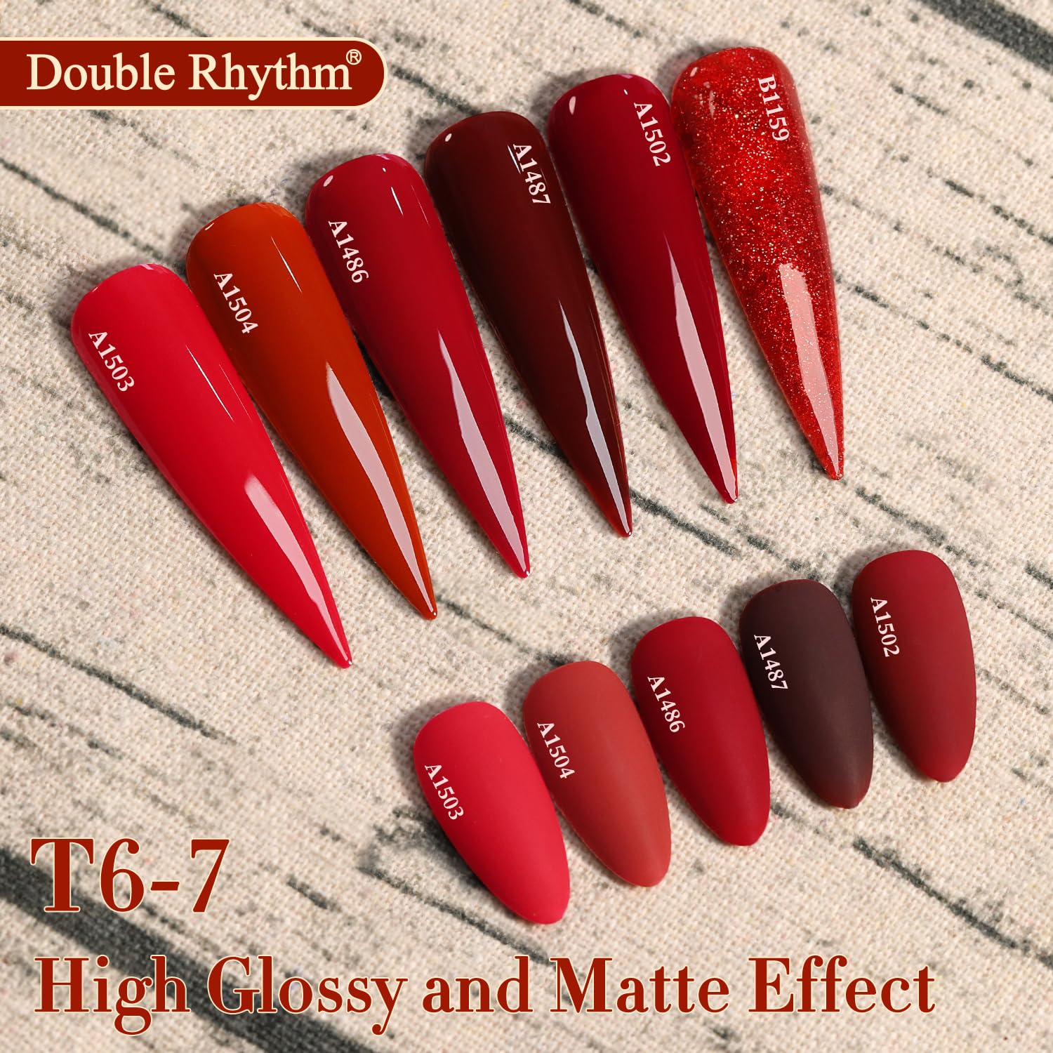 Double Rhythm on nails lifestyle shot showing salon-quality glitter shine