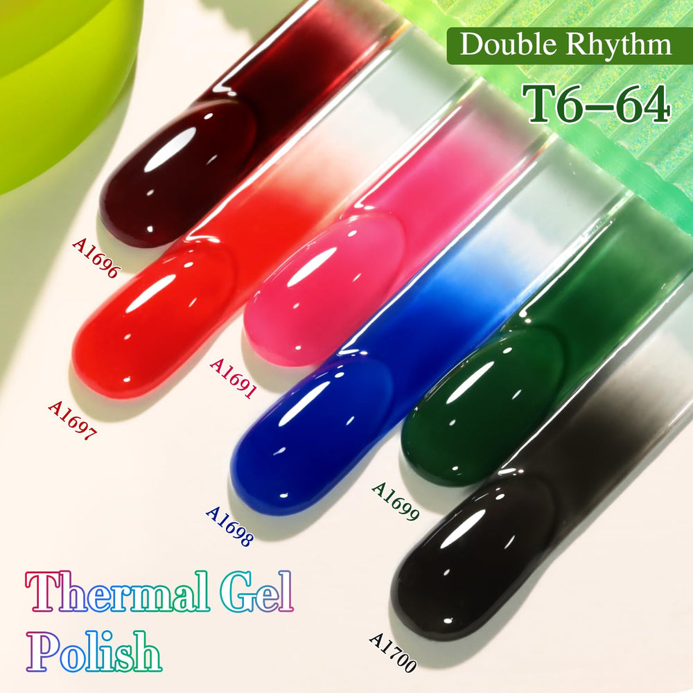 Double Rhythm polished nails in lifestyle shot illustrating wearable temperature effects