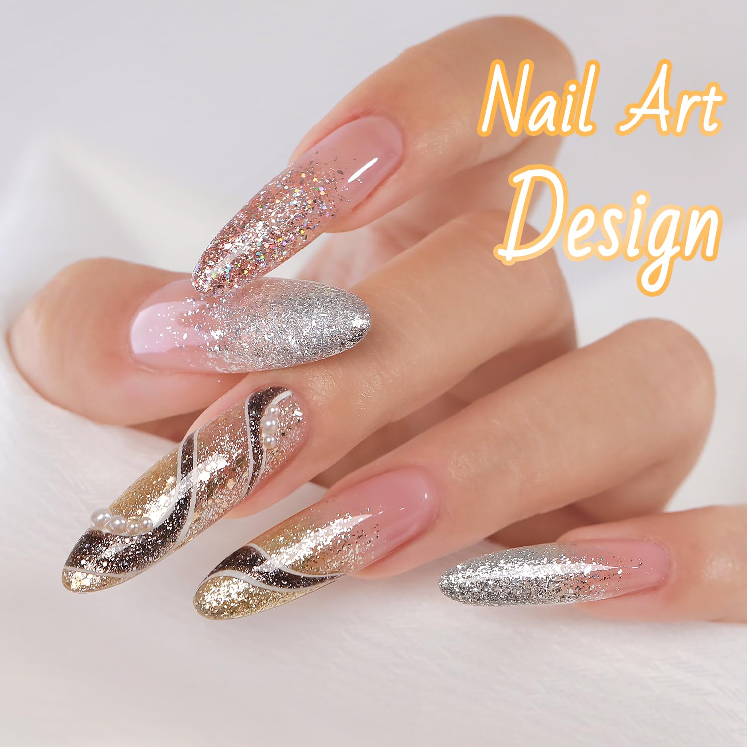 Double Rhythm top coat being applied to cured glitter gel for lasting protection