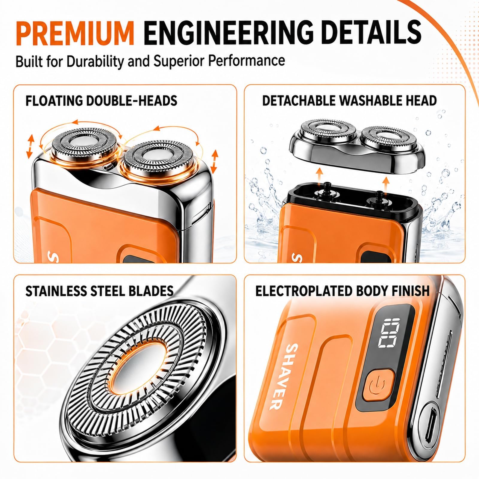 DOUNIU shaver in hand to show pocket-sized scale and convenient travel carry