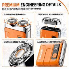 DOUNIU shaver in hand to show pocket-sized scale and convenient travel carry
