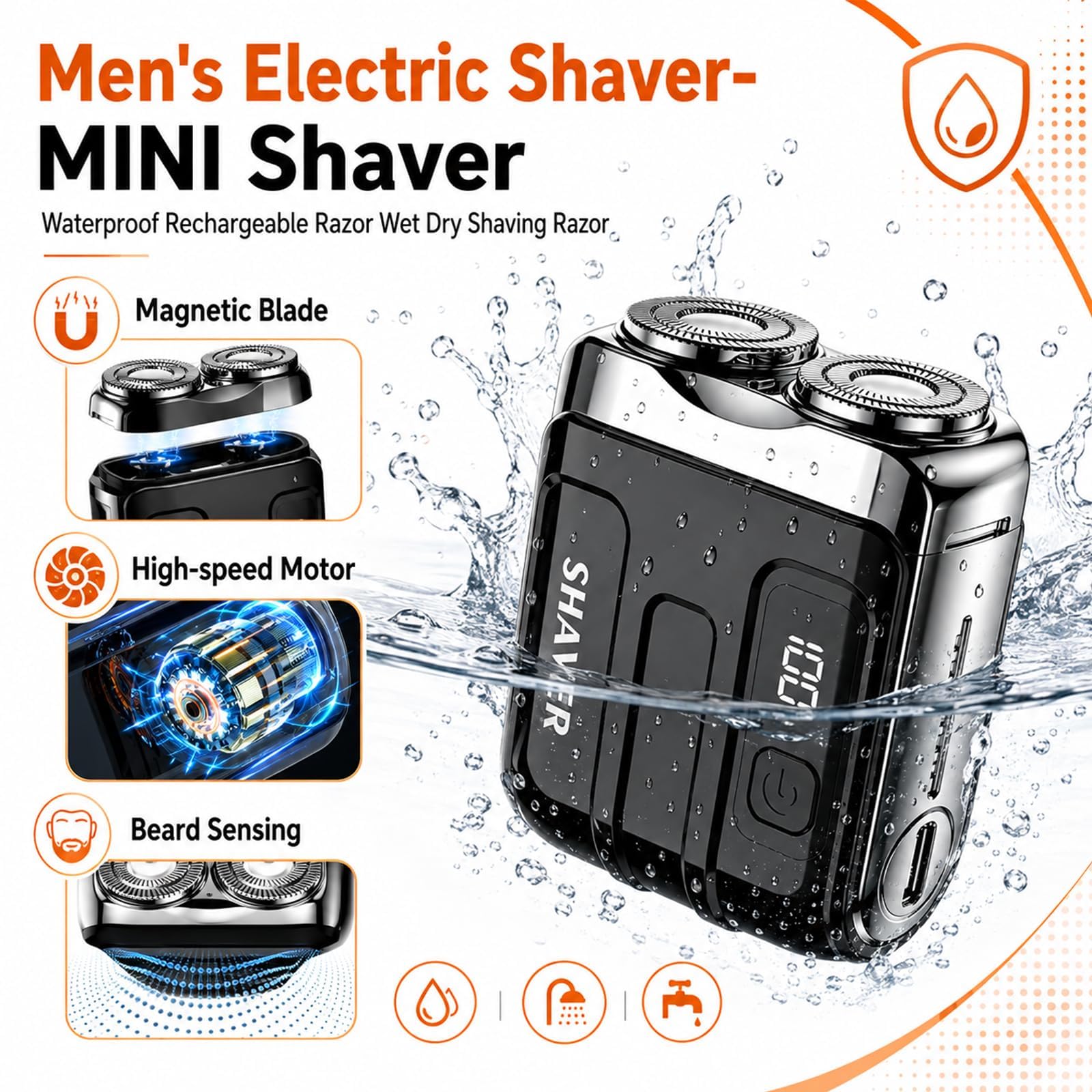 DOUNIU USB port view highlighting rechargeable convenience and no-battery replacements