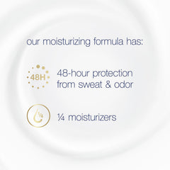 Model applying Dove underarm to show easy application and long-lasting protection