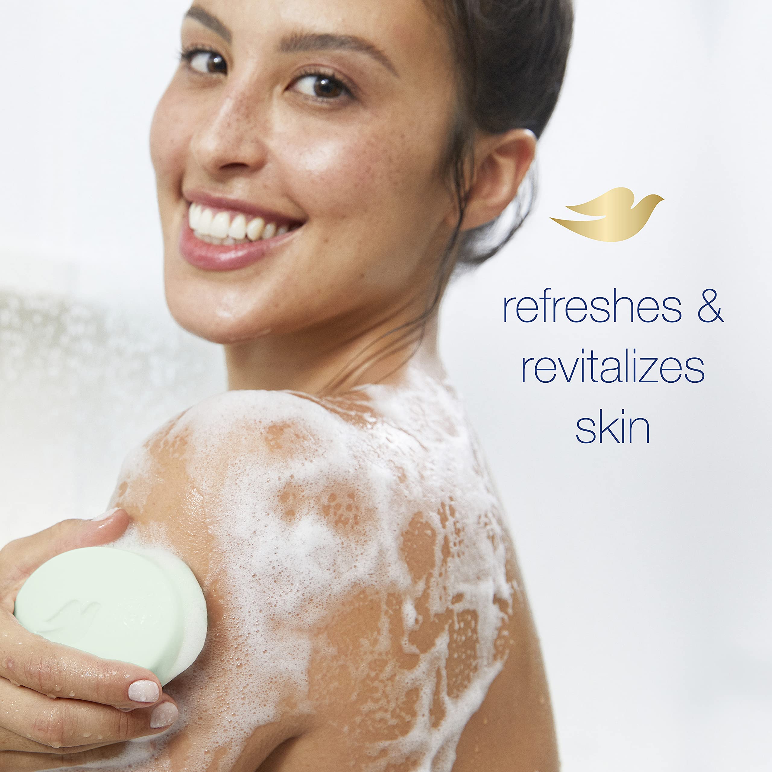 Dove bar texture close-up highlighting creamy surface and moisturizing feel