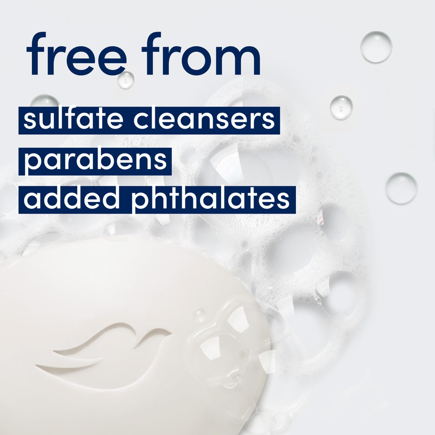 Dove label ingredients view emphasizing pH-balanced and paraben-free formula