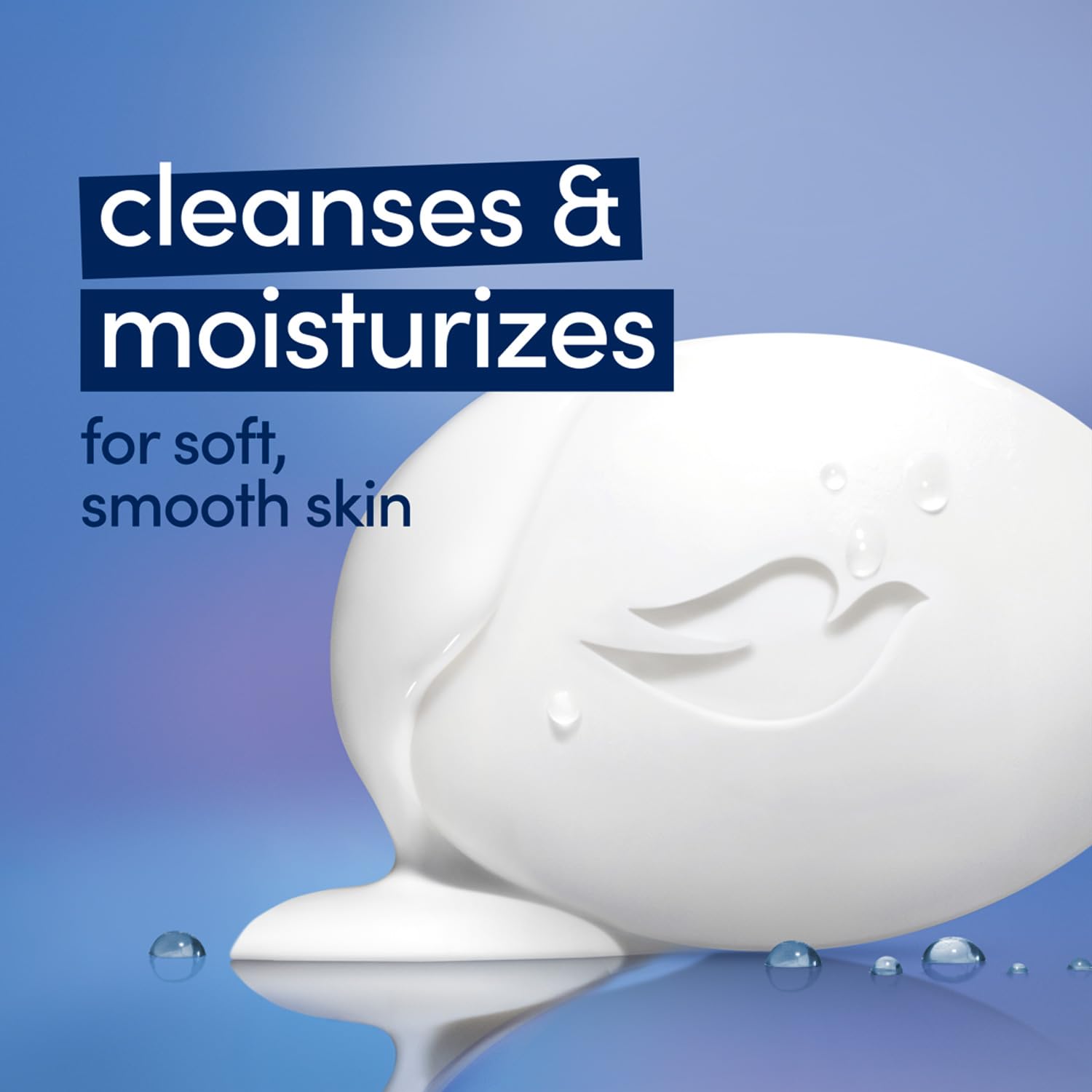 Dove lather in hand illustrating rich foam and easy rinse benefit