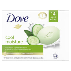Dove single beauty bar top view, demonstrates smooth shape for comfortable use